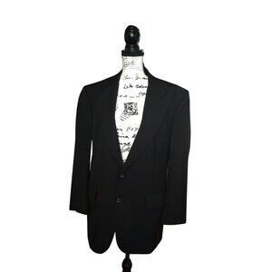 Jos. A. Bank Black Business Express Mens Blazer Two-Button Wool Jacket